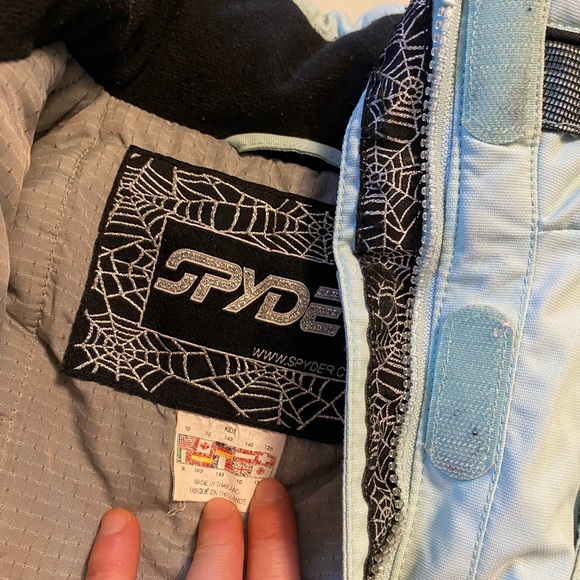 Girls size 10 Turquoise Spyder Ski/Snowboard Jacket, Snowpants, Hat & Gloves - Picture 3 of 11